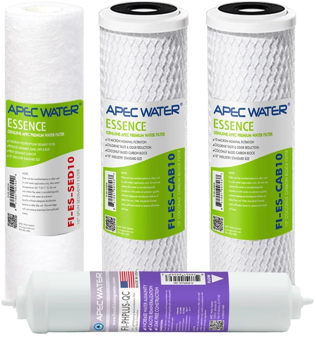 Main image of FILTER-SET-ESPH Replacement RO Filter Set, Alkaline, 6 Month High Capacity, for Essence Series, Stage 1-3 & 6, US Made
