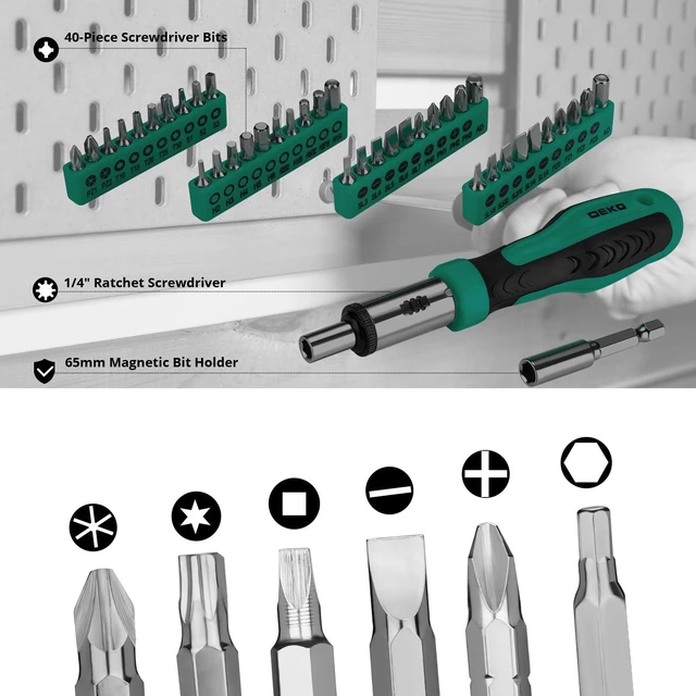 Alt view image 4 of 7 - Tool Set: 228 Piece Home Tool Kit, Household Basic Repair Tool Set Comes with Storage ToolBox, Socket Wrench Set for Car, Hand Tool Box Set for Home - Green