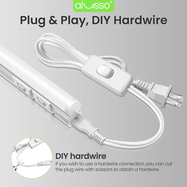 Alt view image 7 of 7 - 10 Pack 4FT LED T5 Shop Lights Linkable Integrated Fixture, 2100LM, 3Color Selectable, 3000K/4000K/6500K Adjustable Color Temperature, Corded Electric T5 Single Fixture for Garage/Workshop