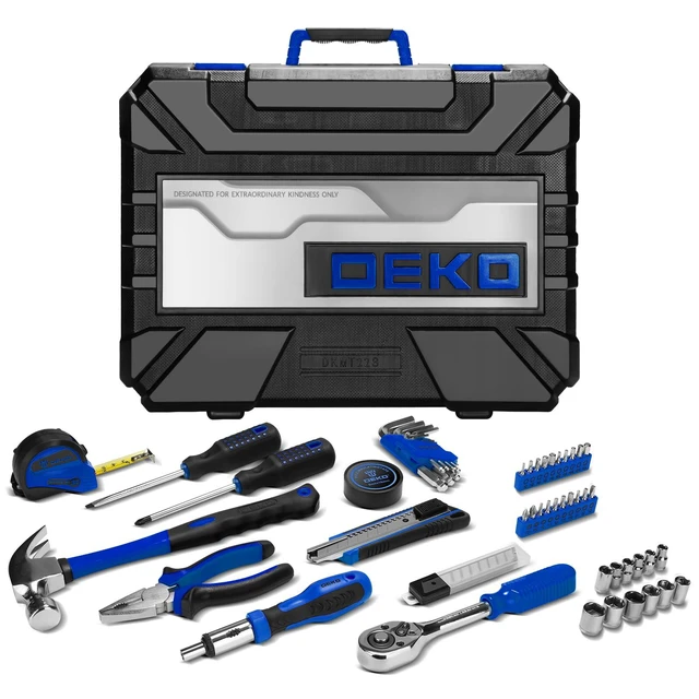 Alt view image 6 of 7 - Tool Set: 228 Piece Home Tool Kit, Household Basic Repair Tool Set Comes with Storage ToolBox, Socket Wrench Set for Car, Hand Tool Box Set for Home - Blue