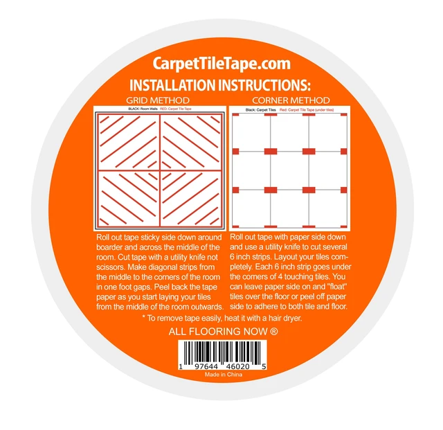 Alt view image 2 of 7 - Carpet Tile Tape Double Sided 2in x 90ft (Bulk 6 Pack) Heavy Duty Reinforced Web Mesh Residue Free Indoor Outdoor for Carpet Tiles, Hardwood, Vinyl, Rugs, Carpet, Rubber & Mat Gripper