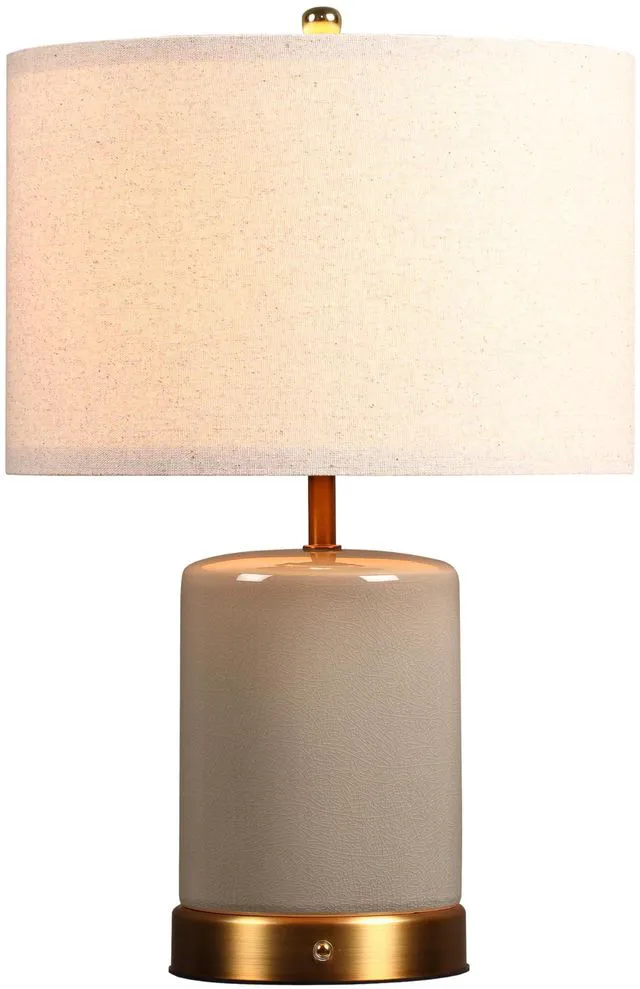 Main image of OBright Dune - Battery Powered Table Lamp, Rechargeable Cordless Ceramic Lamp, Full-Size 19.5 Inch Height, Dimmable, Smart Safety Protection, Type-C Fast Charging, LED Bulb Included, Stone Grey