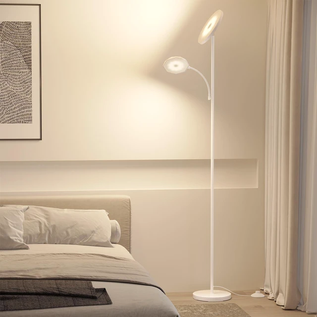 Alt view image 6 of 7 - Floor Lamps for Living RoomLED Standing Lamp with Remote Control 48W/4200LM Super Bright, 69" Tall Floor Lamp with Stepless Dimmable, Modern Torchiere Reading Lamp for Bedroom, Office