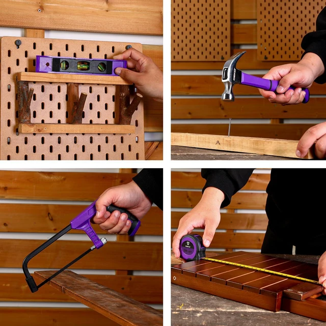 Alt view image 7 of 7 - Drill Tool Kit Set: 20V Cordless Power Drill Tool Box with Battery Electric Drill Driver for Men Home Hand Repair Basic Toolbox Tools Sets Drills Case, Purple