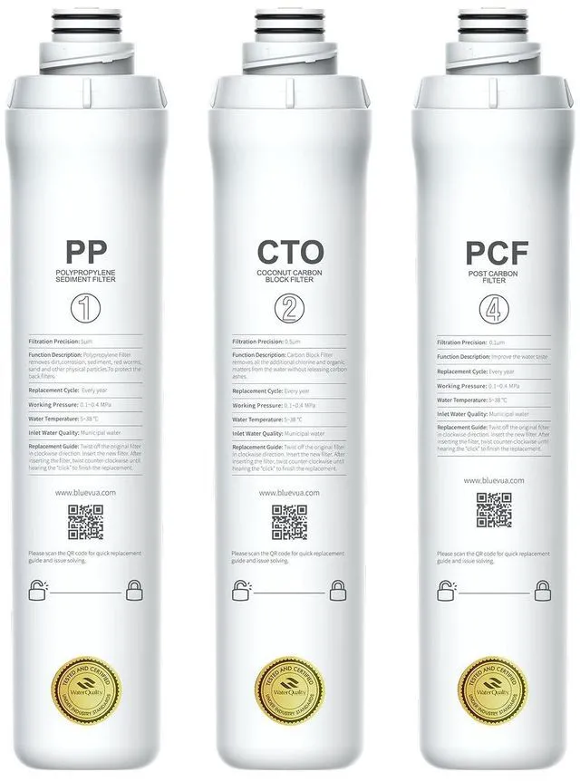 Main image of Official RO100ROPOT 1-Year Replacement Filter Set Pack of 1 PP Filter and 1 CTO Filter and 1 PCF Filter