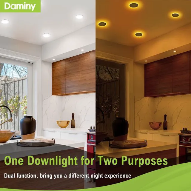 Alt view image 2 of 7 - 12 Pack 4 Inch LED Recessed Lighting, Canless Wafer Downlight 5CCT, Ultra-Thin Recessed Light with Night Light, Dimmable, 7W 700LM 120V, IC&Damp Rated