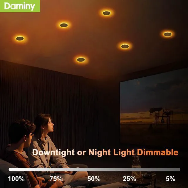 Alt view image 3 of 7 - 12 Pack 4 Inch LED Recessed Lighting, Canless Wafer Downlight 5CCT, Ultra-Thin Recessed Light with Night Light, Dimmable, 7W 700LM 120V, IC&Damp Rated
