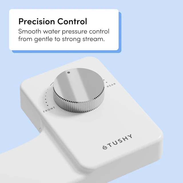 Alt view image 4 of 7 - Fresh Dual Nozzle Cool Water Bidet, Brushed Brass Knob Ultra Slim Toilet Seat Attachment, Non-Electric, 180° Front and Rear Wash, Self-Cleaning, 10 Minute DIY Install