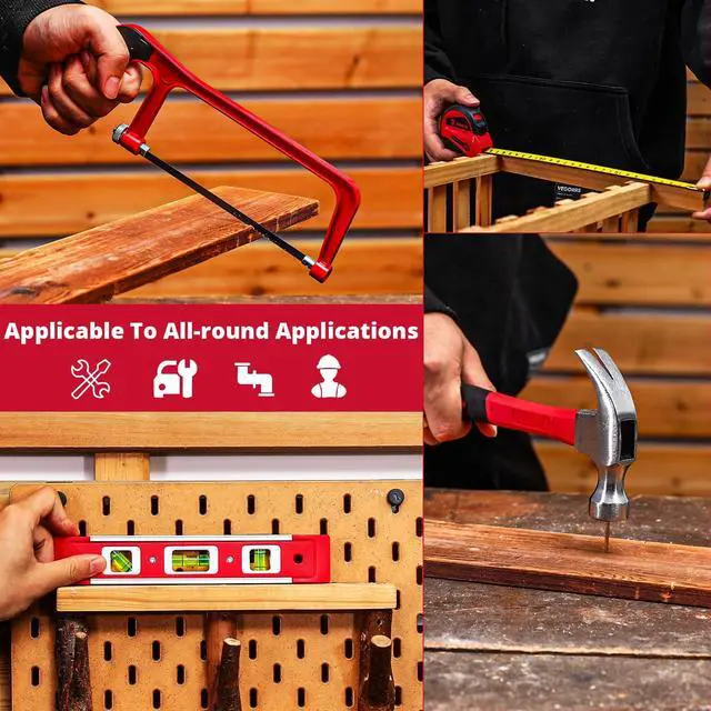 Alt view image 7 of 7 - Tool Set:228 Piece Home Tool Kit, Household Basic Repair Tool Set Comes with Plastic Storage Case, Socket Wrench Set for Car-Red