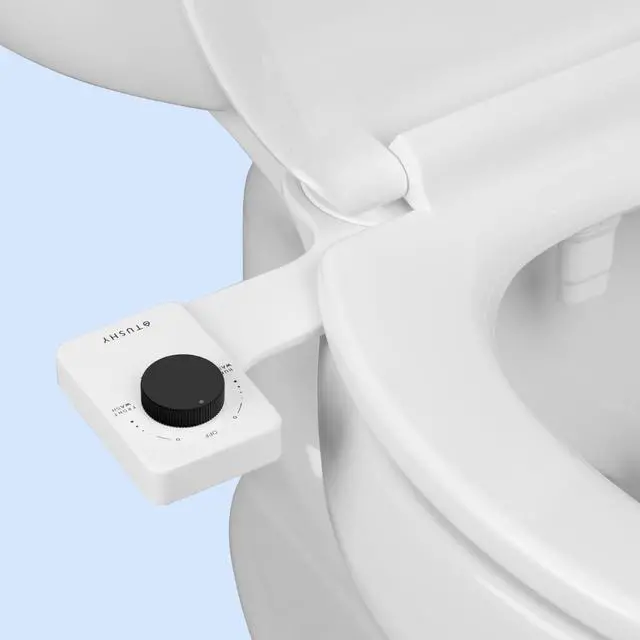 Main image of Fresh Dual Nozzle Cool Water Bidet, Matte Black Knob Ultra Slim Toilet Seat Attachment, Non-Electric, 180° Front and Rear Wash, Self-Cleaning, 10 Minute DIY Install