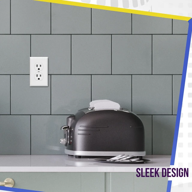 Alt view image 4 of 7 - 40 Pack Duplex Wall Outlet, 15 Amp Electrical Receptacle, White 15A 125V, self-grounding, 2-Pole, 3-Wire, shallow body design, UL Listed, Residential Grade, wide compatibility