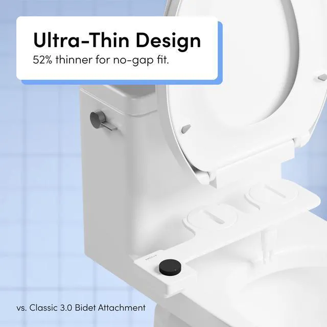 Alt view image 4 of 7 - Fresh Dual Nozzle Cool Water Bidet, Matte Black Knob Ultra Slim Toilet Seat Attachment, Non-Electric, 180° Front and Rear Wash, Self-Cleaning, 10 Minute DIY Install