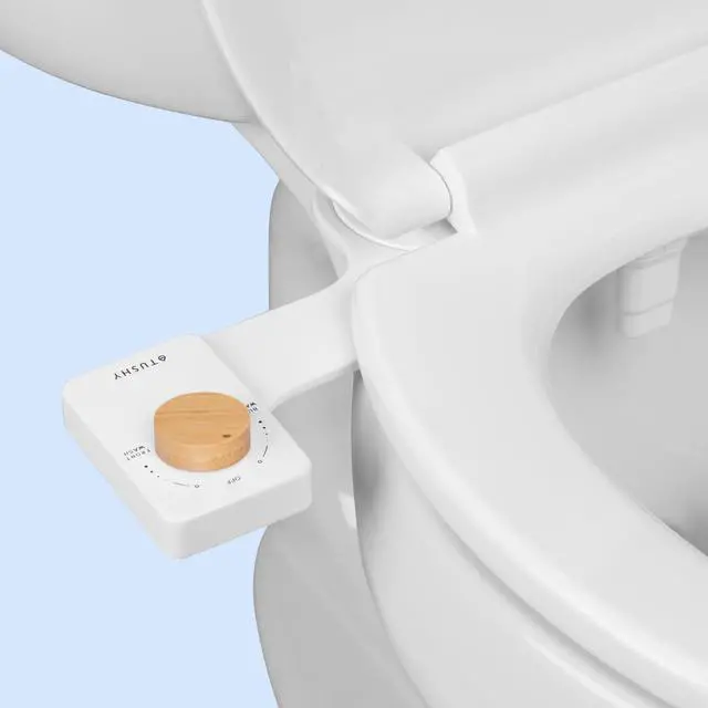 Main image of Fresh Dual Nozzle Cool Water Bidet, Bamboo Knob Ultra Slim Toilet Seat Attachment, Non-Electric, 180° Front and Rear Wash, Self-Cleaning, 10 Minute DIY Install