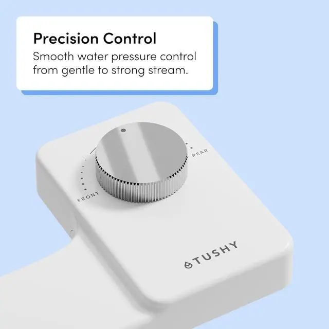 Alt view image 4 of 7 - Fresh Dual Nozzle Cool Water Bidet, Bamboo Knob Ultra Slim Toilet Seat Attachment, Non-Electric, 180° Front and Rear Wash, Self-Cleaning, 10 Minute DIY Install
