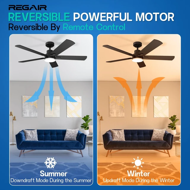 Alt view image 3 of 7 - Ceiling Fan With Light 52-Inch, Remote Control Reversible DC Motors, 3CCT Dimmable Timer Noiseless, Nickel Ceiling Fan for Bedroom Living Room, Indoor&Outdoor ETL Listed