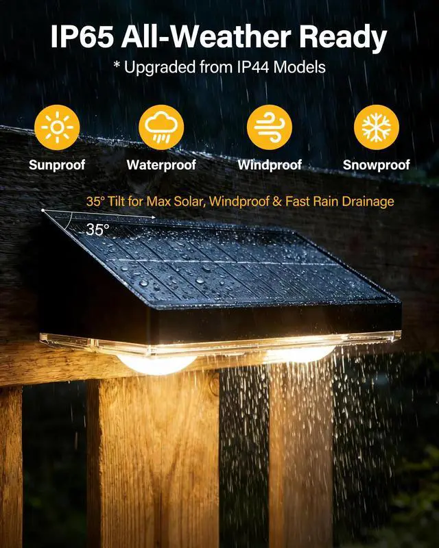 Alt view image 5 of 7 - Solar Fence Lights Outdoor, 12 Pack Fence Lights Solar Powered 60LM Solar Fence Lights, 9 RGB Color Modes, IP65 Waterproof, 12H Dusk to Dawn Glow for Pool/Deck/Patio/Wall/Backyard - Black