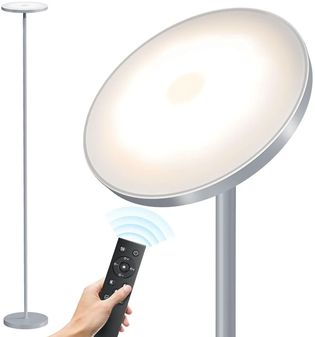 Main image of Floor Lamps for Living RoomLED Standing Lamp with Remote Control 32W/3000LM Super Bright, 69" Tall Floor Lamp with Stepless Dimmable, Modern Torchiere Corner Lamp for Bedroom, Office Grey