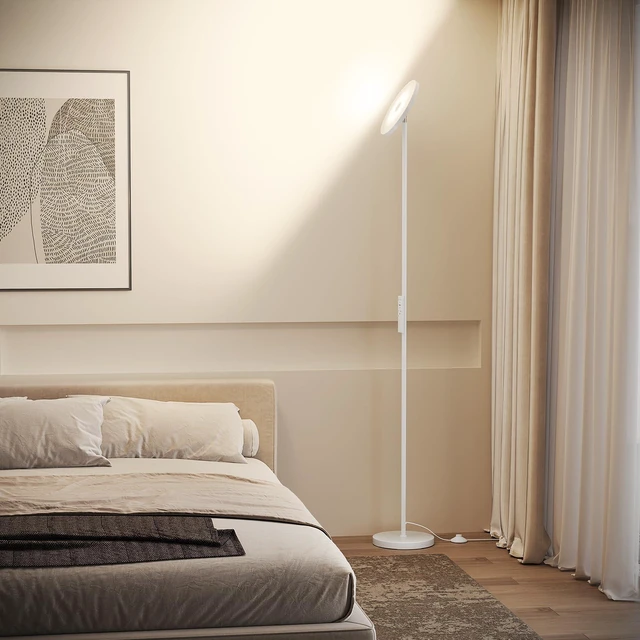Alt view image 6 of 7 - Floor Lamps for Living RoomLED Standing Lamp with Remote Control 32W/3000LM Super Bright, 69" Tall Floor Lamp with Stepless Dimmable, Modern Torchiere Corner Lamp for Bedroom, Office White