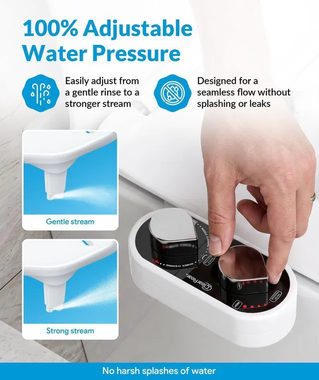 Alt view image 5 of 7 - Bidet Attachment for Toilet Seat - Non-Electric with Self Cleaning Dual Nozzles, Leak Proof Connectors, Adjustable Water Spray, Rear & Feminine Wash - Hygienic Bathroom Upgrades