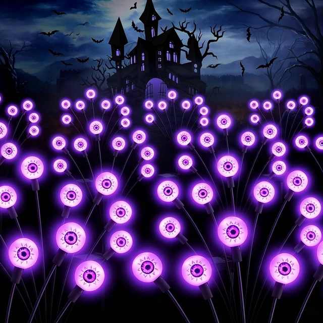 Main image of Halloween Decorations Outdoor Solar Scary Eyeball Light,10Pack 80LEDs Halloween Lights, Halloween Decor, Green Eyeball Swaying Lights, Solar Path Lights Waterproof for Garden/Patio/Party Decor