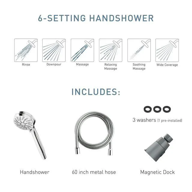 Alt view image 4 of 7 - 26100EPSRN Engage Magnetix 3.5-Inch Six-Function Handheld Showerhead with 186117SRN Magnetix Remote Dock, Spot Resist Brushed Nickel