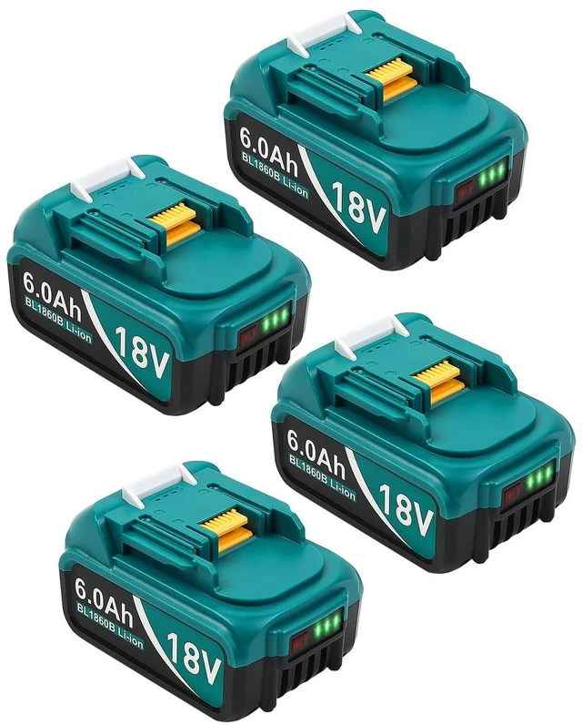 Main image of Battery for Makita 18V Battery 6.0Ah, 4Pack Replacement Batteries Compatible with Makita 18 Volts Battery BL1860 BL1820 1830B 1840B 1850B, Fit with Original makita 18V Battery Chargers Blue