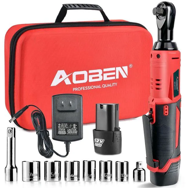 Main image of 3/8" 12V Power Electric Ratchet Wrench Set with 1 2000mAh Lithium-Ion Battery And Charger
