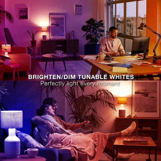 Alt view image 7 of 7 - Smart Light Bulbs,Alexa Light Bulb,WiFi Dimmable Light LED Bulb Smart Bulb that Work with Alexa,Google Assistant,Music Sync,RGBCW Color Changing Light Bulb,A19 E26 9W 800LM,2.4Ghz,12 Pack