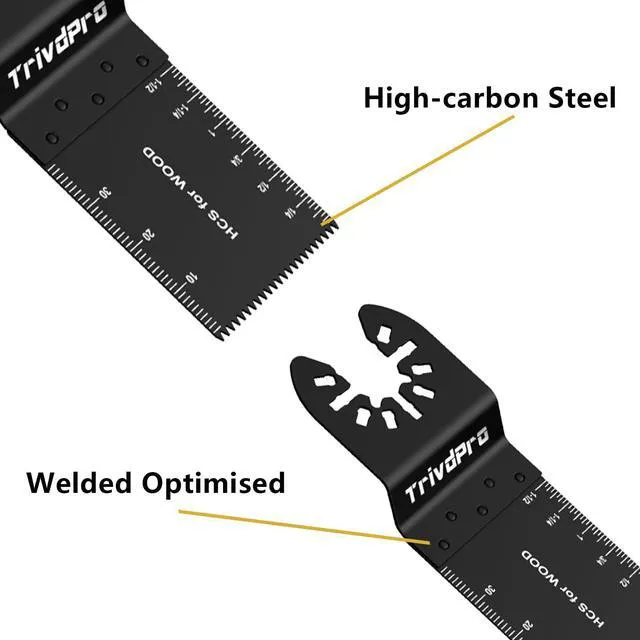 Alt view image 5 of 6 - 200PCS Oscillating Saw Blades, Multitool Blades for Wood Plastics Professional Universal HCS Oscillating Tool Blades, Quick Release Multi Tool Blades Fit Dewalt Milwaukee Ryobi Rockwell Fein