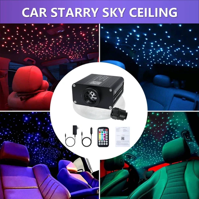 Alt view image 5 of 6 - 16W Car Home Starlight Headliner Kit, Twinkle & Sound Activate RGBW Fiber Optic Lights with APP & Remote Control, Star Lights for Ceiling Decoration, 550 pcs 9.8ft