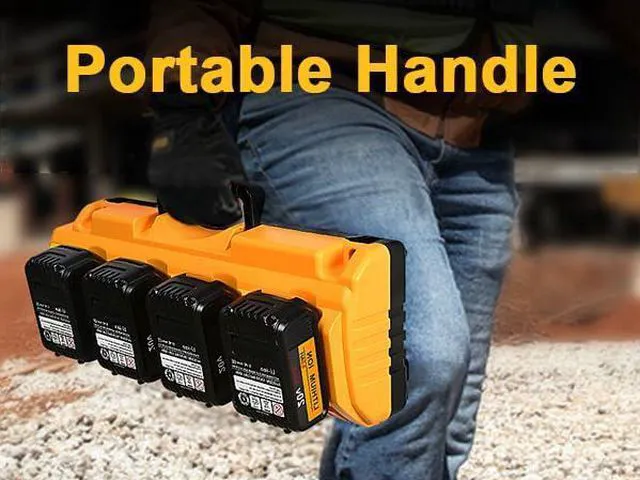 Alt view image 6 of 7 - DCB104 20V MAX Battery Charger Replacement for Battery Charger, 4 Port Multi Charger Station with 2 USB Ports, Compatible with Dewalt 12V-20V Batteries