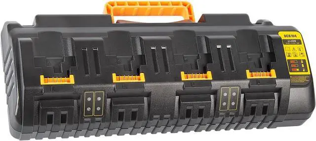 Main image of DCB104 20V MAX Battery Charger Replacement for Dewalt Battery Charger, 4 Port Multi Charger Station with 2 USB Ports, Compatible with Dewalt 12V-20V BatteriesBlack