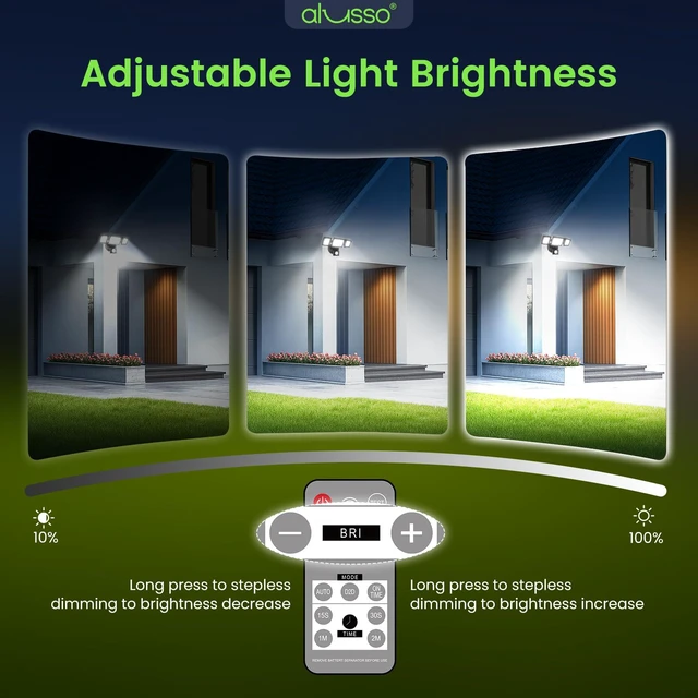 Alt view image 4 of 7 - Motion Sensor Outdoor Lights with Remote 40W 4000LM Flood Light 120V 3 Modes Dusk to Dawn/Auto/On Time, 3000K-6000K Flood Lights Outdoor Motion Sensor Dimmable IP65 Waterproof ETL Listed 2PCS