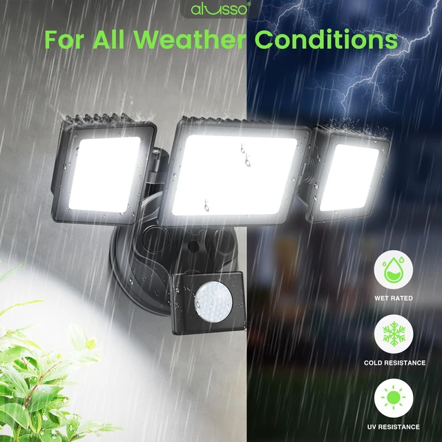Alt view image 6 of 7 - Motion Sensor Outdoor Lights with Remote 40W 4000LM Flood Light 120V 3 Modes Dusk to Dawn/Auto/On Time, 3000K-6000K Flood Lights Outdoor Motion Sensor Dimmable IP65 Waterproof ETL Listed 2PCS