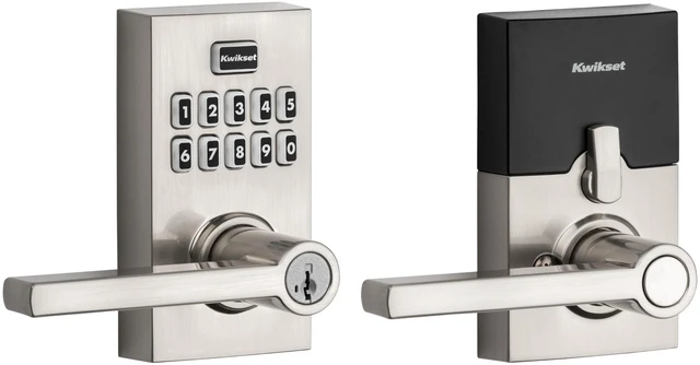Main image of 917HFL-15S Smartcode Keypad Electronic with Halifax Lever SmartKey with 6AL Latch and RCS Strike Satin Nickel Finish