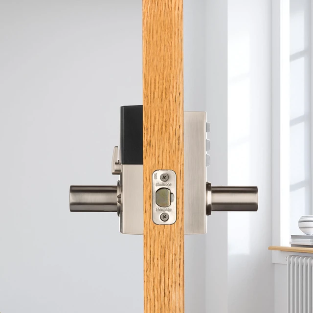Alt view image 7 of 7 - 917HFL-15S Smartcode Keypad Electronic with Halifax Lever SmartKey with 6AL Latch and RCS Strike Satin Nickel Finish