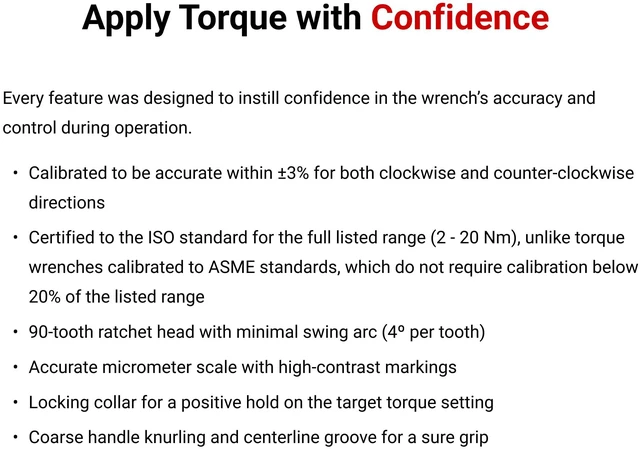 Alt view image 4 of 7 - 1/4 Inch Drive 90-Tooth Dual-Direction Micrometer Torque Wrench with Case (2-20 Nm) | TRQ50502