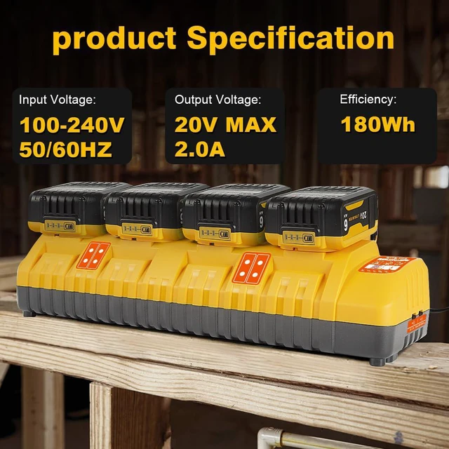 Alt view image 2 of 7 - DCB104 Replacement for Dewalt Battery Charger Station 20V,Compatible with Dewalt 12V 20V Max Lithium Battery DCB120 DCB127 DCB112 DCB115 DCB118 DCB107 DCB105 DCB102(Orange)