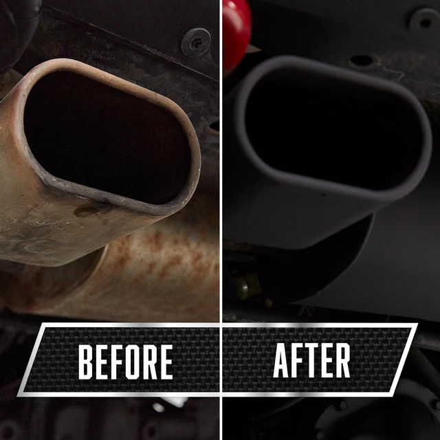 Alt view image 5 of 7 - Automotive High Heat Spray Paint, Flat Black Heat Resistant to 2000 Degrees F Rust Protection Color Retention Any-Angle Spray Comfort Tip 6 Pack