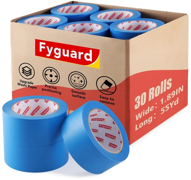 Main image of 30 Rolls Blue Painters Tape 2 Inch Wide Bulk Masking Tape for Wall Painting