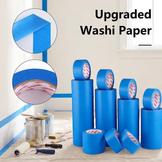 Alt view image 2 of 7 - 30 Rolls Blue Painters Tape 2 Inch Wide Bulk Masking Tape for Wall Painting