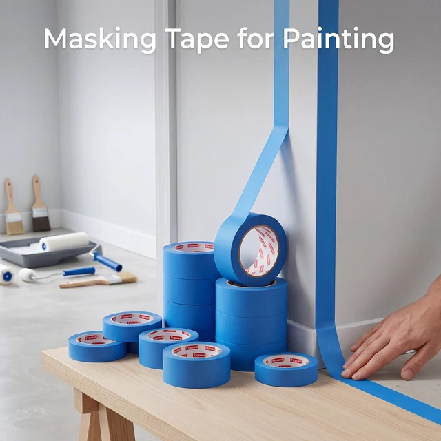 Alt view image 4 of 7 - 30 Rolls Blue Painters Tape 2 Inch Wide Bulk Masking Tape for Wall Painting