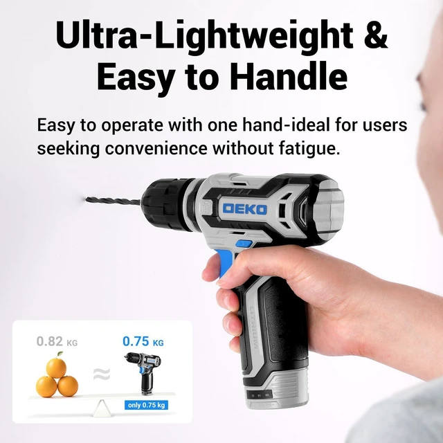 Alt view image 6 of 7 - Tool Set: Tool Kit with 12V Cordless Drill, Hand Toolbox with storage case, Mechanic Tool set for Home Repairs, Blue