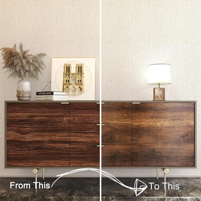 Alt view image 6 of 7 - 3ft x 16.5ft Large Wood Countertop Contact Paper Wood Grain Contact Paper Peel and Stick ContactPaper Woods Peel and Stick Wallpaper Removable Renter Friendly Wallpaper Woods Vinyl Wrap