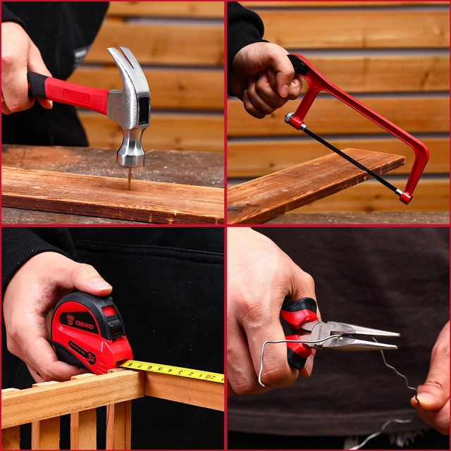 Alt view image 6 of 6 - Drill Tool SetTool Kit with 12V Power Cordless Drill Hand Repair Tools Box with Drill, Home Tool Kits for Men & Women, Hand Drill Set Perfect for Homeowner, Diyer, Handyman - Red