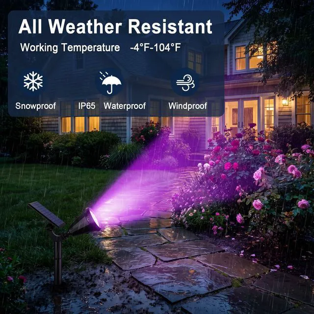 Alt view image 7 of 7 - Solar Lights Outdoor Waterproof Flag Spotlights 6 Pack (Colored) 4 Lighting Modes Solar Powered Landscape lights Auto On/Off, Solar Garden Yard Lawn Tree Pathway Flood Uplights for Outside