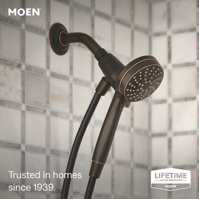 Alt view image 2 of 7 - Engage Magnetix Mediterranean Bronze 3.5-Inch Six-Function Detachable Handheld Showerhead with Magnetic Docking System, 26100BRB
