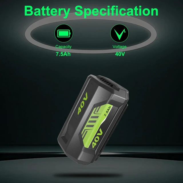 Alt view image 2 of 7 - 2-Pack 7500mAh Ultra High Capacity Replacement for Ryobi 40 Volt Battery Compatible with Ryobi 40V Battery OP4075A OP40401 OP4026 OP40261 OP4050 OP40601 OP4030 Cordless Power Tool