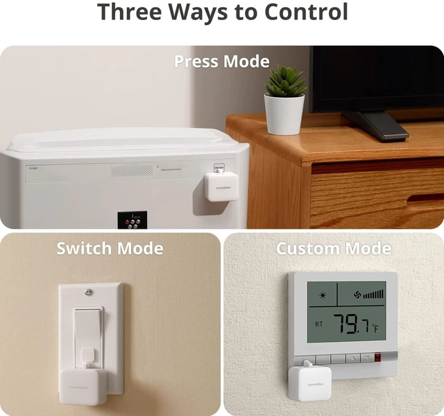 Alt view image 2 of 6 - Smart Switch Button Pusher (Bluetooth) Fingerbot for Rocker Switch/One-Way Buttons, App Timer Control, No Wiring, Hub Included for Voice/Remote, White