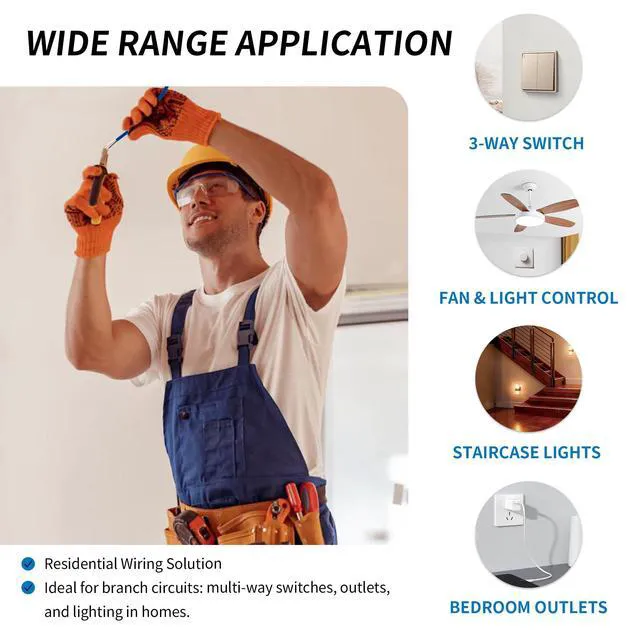 Alt view image 5 of 7 - 14/3 NM-B Cable 100 FT, UL Listed 14 Gauge Indoor Wire with Ground Solid Bare Copper, No CCA, 3 Conductors Plus Ground, Durable Blue NM-B Jacket, Easy to Strip, for Dry Locations, 600V Rated